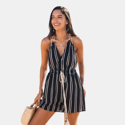Women's Striped Halter Backless Beach Dress - Cupshe