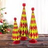 Cody Foster 14.5 Inch Diamond Trees Crimson Lime Christmas Decorative Tree Set , Christmas Decor Mid Century Style Reflective (3PC) - 2 of 4