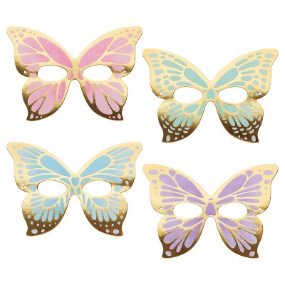Creative Converting Golden Butterfly Paper Masks, 24 ct