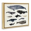 Stupell Industries Vintage Nautical Chart of Whales Ocean Life Floating Frame Canvas Art, Gold, 31" x 25" - 2 of 4