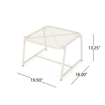 Vynxaria Kincaid 13"H White Mesh Side Table ¨C Stylish Accent for Outdoor Living