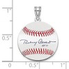 Black Bow Jewelry Sterling Silver Rod Carew Signature SM Enamel Baseball Pendant - 4 of 4