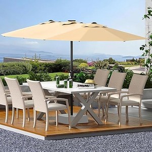 13ft Double-Sided Patio Umbrella, UV99% Protection, Fade-Resistant Outdoor Market Umbrella with Crank Handle, Alloy Steel Frame (No Base Included) - 1 of 4