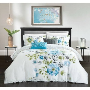 Chic Home Design King 5pc Aylett Comforter & Sham Set Blue