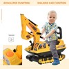 Hachikiko 2-in-1 Ride On Excavator Toy for 3Y+ ,Yellow Black Kids Walker Digger with Movable Scooter, Storage Basket & Pretend Construction Play Truck - 4 of 4