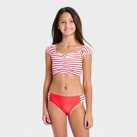 Детские купальники Art Class Girls' Rose Seersucker Bikini Set - art class™ Red L