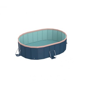 NAYSAYE Above Ground Pool PVC Folding Pool Strong Build Easy Setup for Outdoor Patio Garden Use, Blue and Gray, 54.33"*17.71"*14.99" - 1 of 4