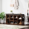 coucheta Shoe Bench with Padded Seat, Shoe Storage Bench with Adjustable Shelves & Side Pockets, 5/10 Cubes Storage Organizer for Entryway - 2 of 4