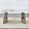 Vynxaria Dining Tables - 63" Pandora Patterned Rock Slab with Silver Butterfly Legs - 2 of 4