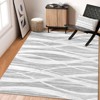 Faux Wool Modern Stripe Pattern Printed Area Rug with Ultra Low Pile, Machine Washable, Stain Resistant, Pet-Friendly, Non-Shedding, Bordered Edges - 4 of 4