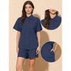 INSPIRE CHIC Women's 2 Pieces Outfits Short Sleeve Shirt Shorts Set Summer Lounge Tracksuits - 2 of 4
