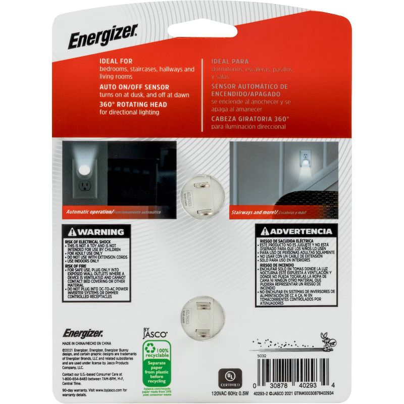 Energizer 2pk Rotating Guide LED Nightlight, 3 of 7