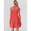 INSPIRE CHIC Women's Mesh See-Through Heart Sheer Sleeve Skater Party Dress - 3 of 4