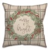 Creative Products Merry and Bright Plaid 18 x 18 Spun Poly Pillow - 2 of 3