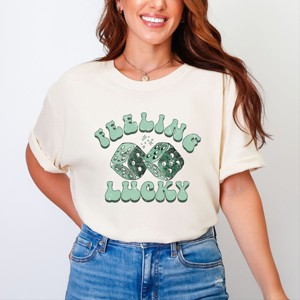 Simply Sage Market Green Dice Feeling Lucky Garment Dyed Tee - 1 of 4