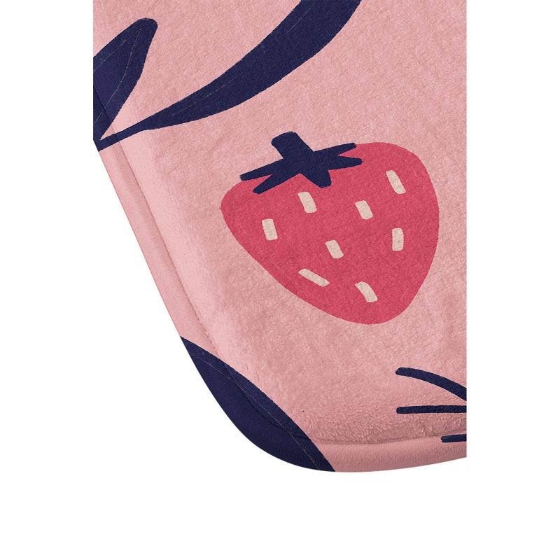 Jenny Chang-Rodriguez Strawberries Memory Foam Bath Mat Pink - Deny Designs, 3 of 4