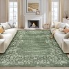 Washable Modern Floral Rug - Stain Resistant Indoor Carpet with Non-Slip Backing Low Pile Floor Cover for Living Room Bedroom Office Dining Room - 3 of 4