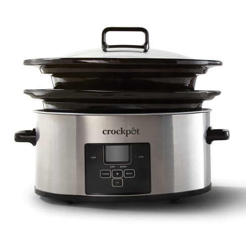 Crock-Pot 4-Quart Smudge Proof Stainless Round Slow Cooker at