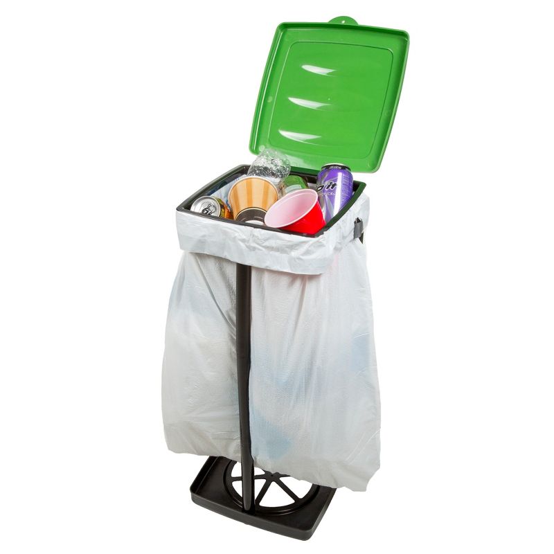 Portable Trash Bag Holder - Collapsible Trashcan for Garbage - Indoor/Outdoor Use - Ideal for Camping, Recycling, and More by Wakeman Outdoors (Green), 4 of 9