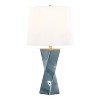 LumiSource Curvo 27" Contemporary Table Lamp Blue Ceramic, Gold Metal, and White Linen - 2 of 4