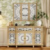 Famapy Bookshelves Display Bookcase Rustic Wood Sideboard Buffet Cabinet with Carved Doors and Bonus Matching Wall Art Dresser Cabinet - 2 of 4