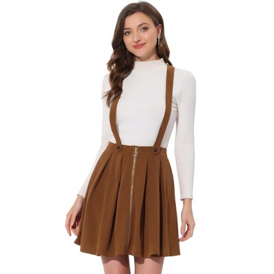 brown suspender dress