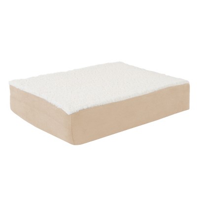 Small Tan Orthopedic Memory Foam Pet Bed with Removable Cover