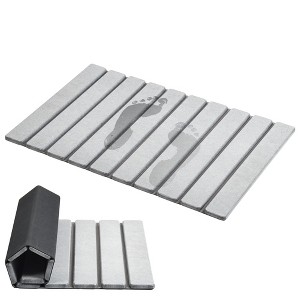 Napei Foldable Diatomite Stone Bath Mat with Anti-Slip Rubber Backing - 1 of 4