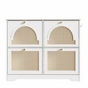 Okak Shoe Cabinet, Freestanding Shoe Organizer with 3 Flip Drawers, Shoe Storage Cabinet for Entryway, Living Room, Hallway, White - 3 of 4