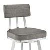 PAGED Swivel Bar Stools Faux Leather Counter Stools with Footrest, Island Chairs for Home Pub - 3 of 4