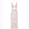 Nmoder Lace Patchwork Maxi Dress - Sexy V-Neck Cutout & Backless Slit Bodycon Party Dress for Small Chest - 3 of 4