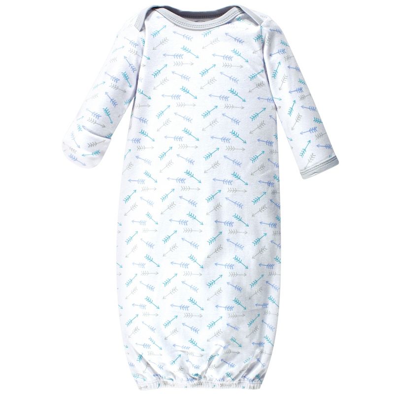 Luvable Friends Baby Boy Cotton Long-Sleeve Gowns 3pk, Boy Elephant Stars, 5 of 6