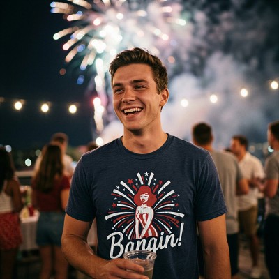 Мужские футболки Crazy Dog T-Shirts, Inc. Mens Bangin T Shirt Funny 4th of July Independence Day Fireworks Patriotic Graphic Tee - Crazy Dog Men's T Shirt For Fourth Of July Navy L — фото 4