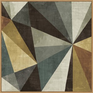 30" x 30" Triangle Awesome by Michael Mullan Framed Canvas Wall Art Print - Amanti Art: Modern Decor, Earth Tone Lithograph - 1 of 4