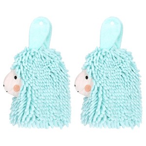 REGALWOVEN Cute Cartoon Alpaca Soft Absorbent Chenille Decorative Hand Towels 2 Pcs - 1 of 4