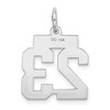 Black Bow Jewelry 14k White Gold, Jersey Collection, Small Number 23 Pendant - 3 of 4