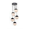 Elegant Lighting Eclipse 5 Lights Black Pendant With Frosted White Glass - 3 of 4