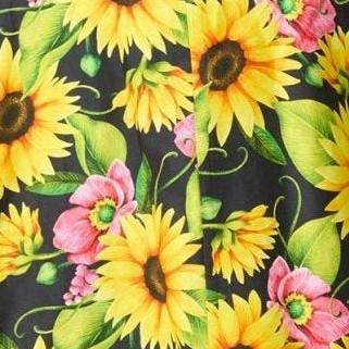 black yellow sunflowers