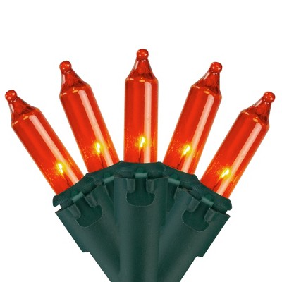 Northlight 35ct Mini String Lights Orange - 7' Green Wire