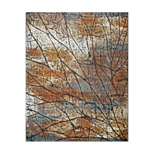 Modern Abstract Distressed Cracks Indoor Runner or Area Rug by Blue Nile Mills - 1 of 4