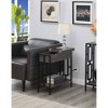 Town Square Flip Top End Table with Charging Station Weathered Gray/Black - Breighton Home: USB Ports, Cable Management, Bottom Shelf - 3 of 4