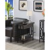Town Square Flip Top End Table with Charging Station Weathered Gray/Black - Breighton Home - image 3 of 4