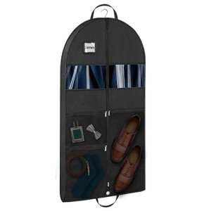 Mber 43" Garment Bags for Travel, Garment Bags Hanging Clothes, Travel Suit Bag Closet Storage For Dress Clothes Costumes Coats Shoes, Black - 1 of 4