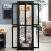FONTOI Curio Display Cabinet with Glass Storage, Elegant Display Storage for Living Room,Bedroom,Kitchen,Pantry, Black, 11.81"*70.08"*23.82" - 2 of 4