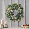 Artificial Greenery Wreath for Wedding Christmas Wreath with Eucalyptus Berries Flowers, Indoor Outdoor Wreaths for Wedding Table Party Home Decor - 3 of 4