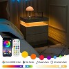 QingMoon Modern End Side with 2 Drawers, with LED Night Stand, Wood Drawers, for Bedroom - 2 of 4
