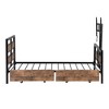 Twin Size Metal Platform Bed With MDF Heardboard Two Storage Drawers Rotatable TV Stand Industrial Modern Bed No Box Spring Needed For Bedroom - 4 of 4