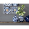 Gulches Set of 4  Abstract Blue, White, and Gold Wall Decor Accents, 9.5x9.5" - 2 of 4