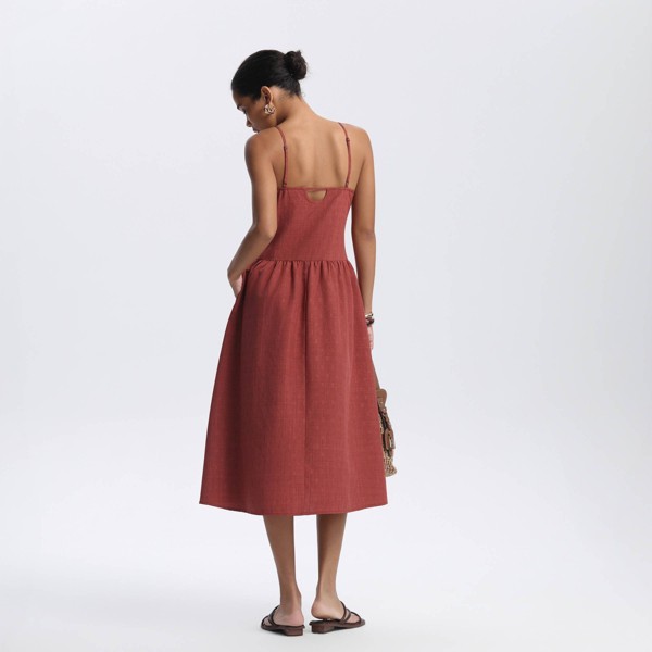 Vestido midi de talle bajo de mujer - A New Day™ óxido 2