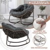 MOONMISS Outdoor Rocking Chair, Patio Oversized Wicker Egg Rocking Chair,Indoor & Outdoor Comfy Rocker Chair with Thick Cushion - 4 of 4